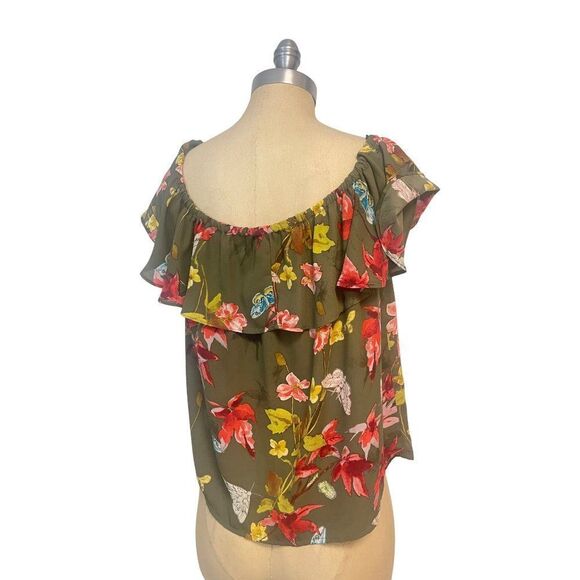 Anthropologie Maeve Off the shoulder Ruffle Top Floral Small - Picture 4 of 6